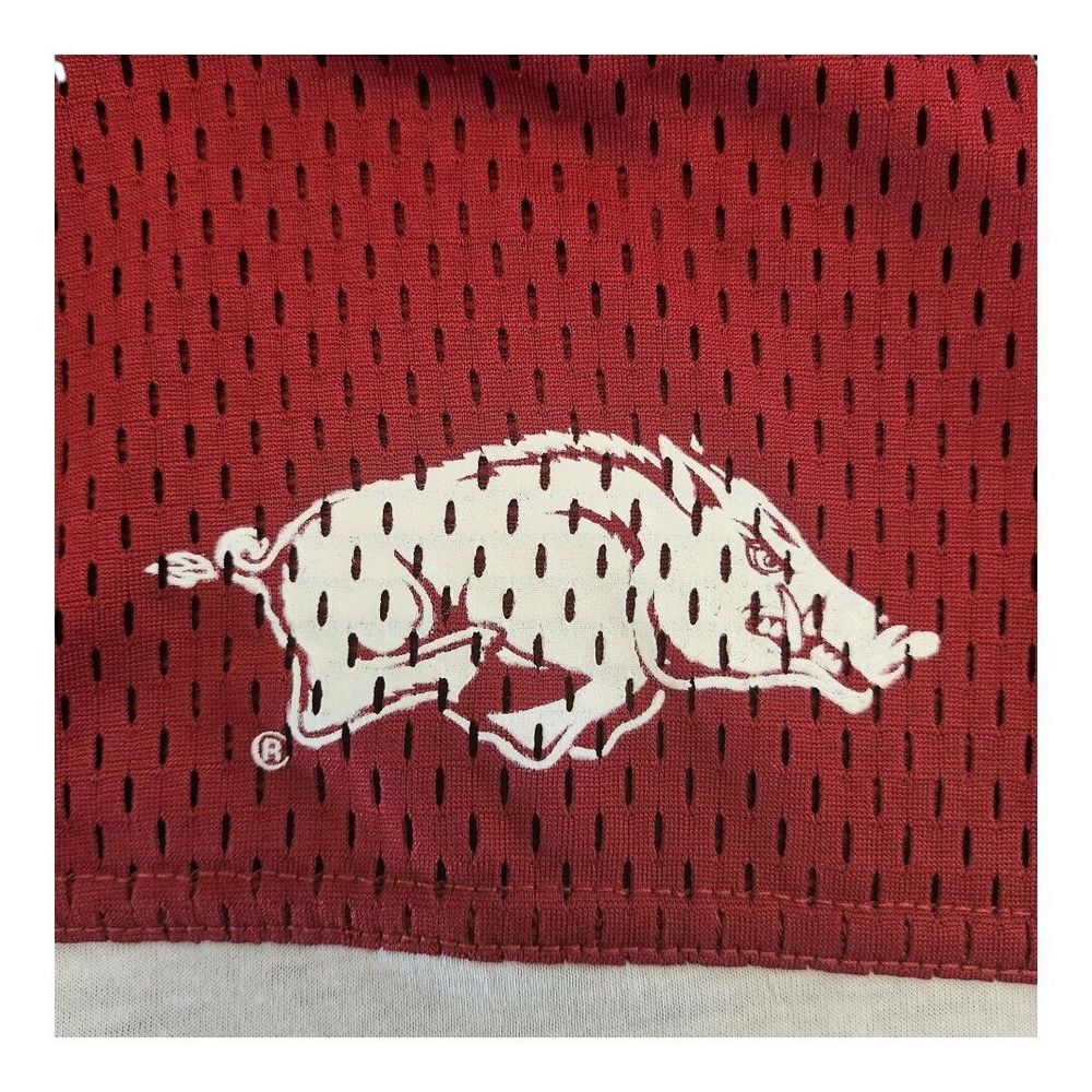 NWT G-iii 4her Jersey Arkansas Razorbacks Cream Red T-Shirt‎ Size Medium Shimmer - Picture 10 of 13